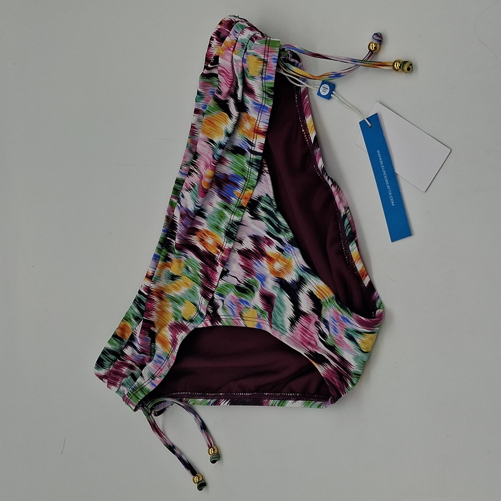 BLEU Rod Beattie Shirred Side Tie Hipster Bikini Bottom Multicolor 8 - Picture 2 of 10